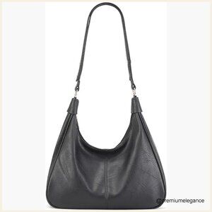Large Vegan Leather Hobo Bag Adjustable Strap Foldable Crossbody Tote